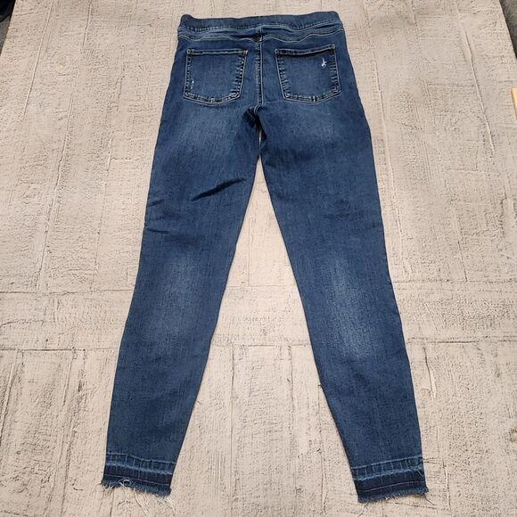 Spanx Distressed Ankle Skinny Jeans Women's M High Rise Stretch‎ Denim Raw Hem - Picture 5 of 12